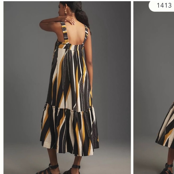 Anthropologie Square Neckline Flowy Midi Dress - Picture 5 of 9